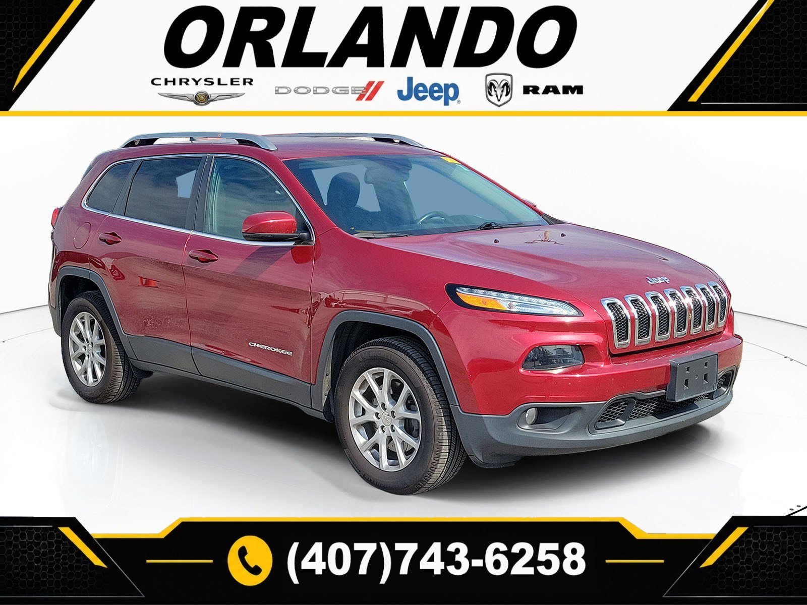 Used 2017 Deep Cherry Red Crystal Pearlcoat Jeep Latitude image 1