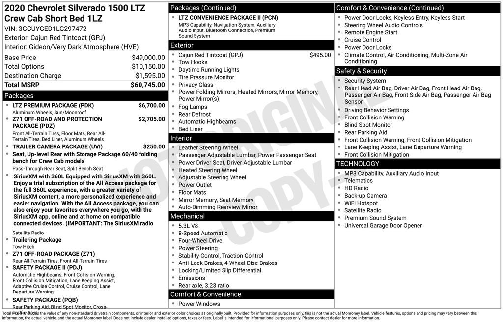 Used 2020 Red Tintcoat Chevrolet LTZ image 12
