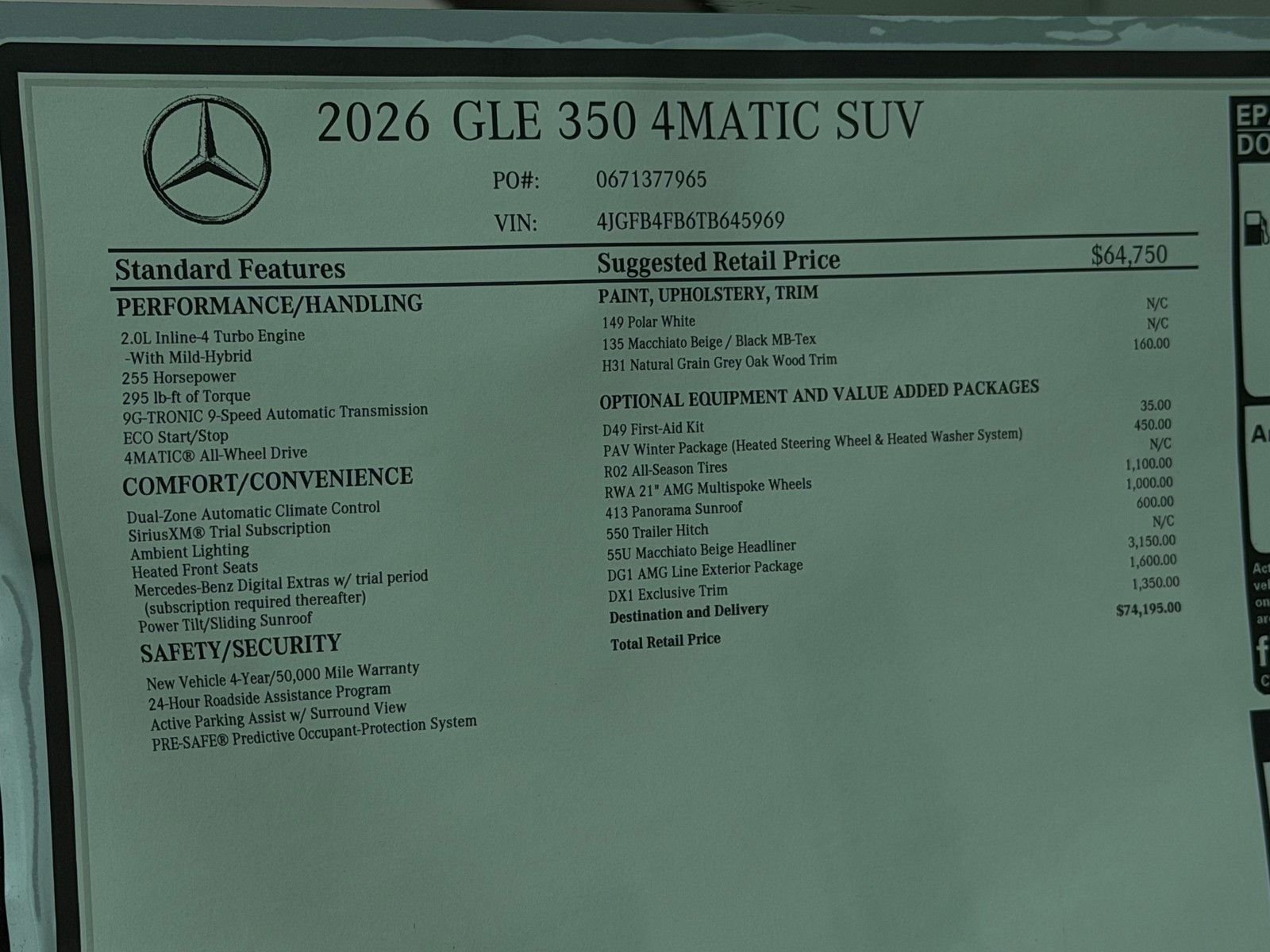 New 2026 Polar White Mercedes-Benz GLE 350 image 24