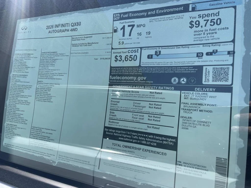 New 2026 2T RADIANT WHIT INFINITI Autograph 4WD image 23