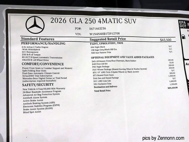 New 2026 Night Black Mercedes-Benz GLA 250 image 25
