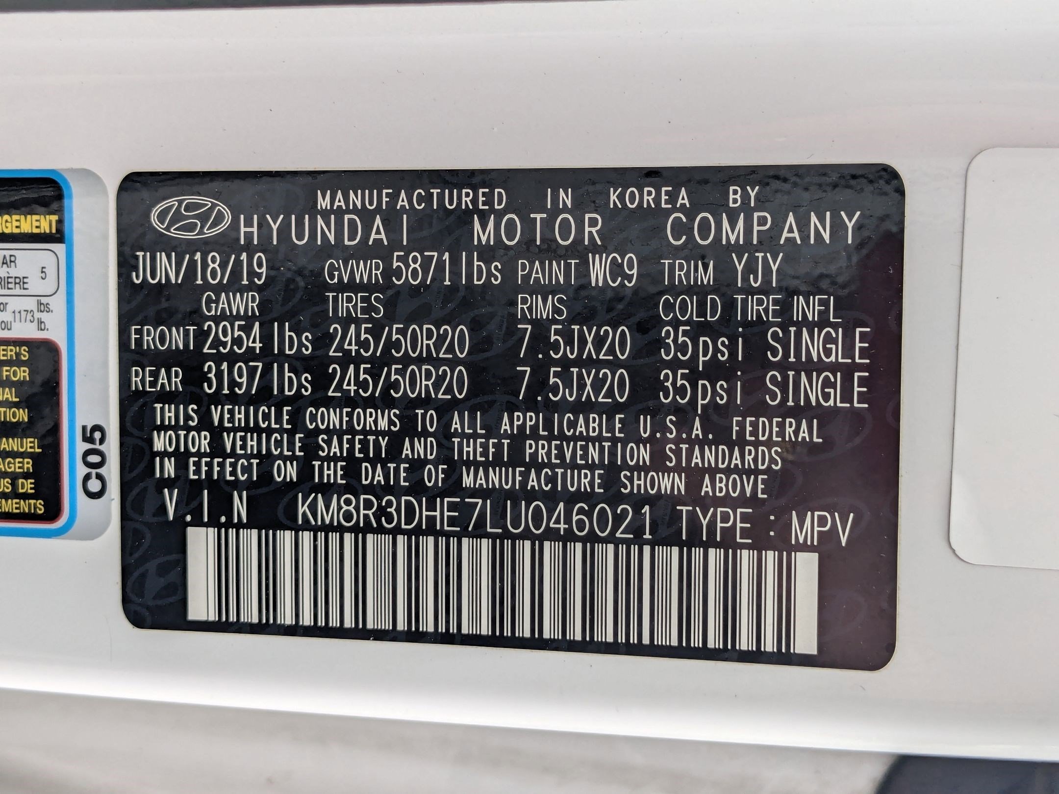 Used 2020 Hyper White Hyundai SEL image 34