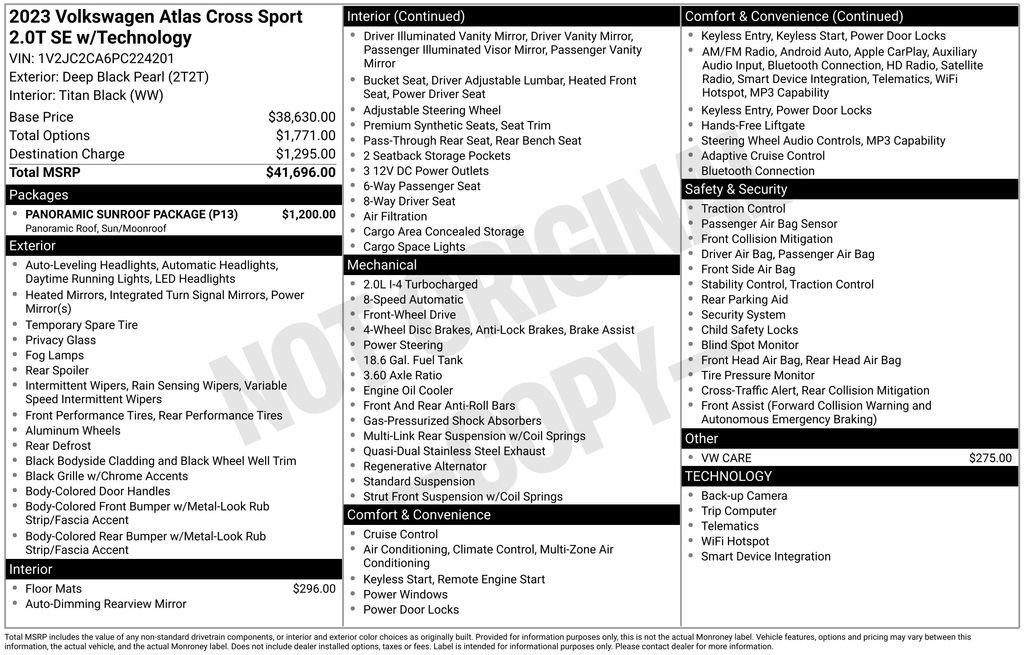 Certified Used 2023 Black Volkswagen 2.0T SE w/Technology image 33