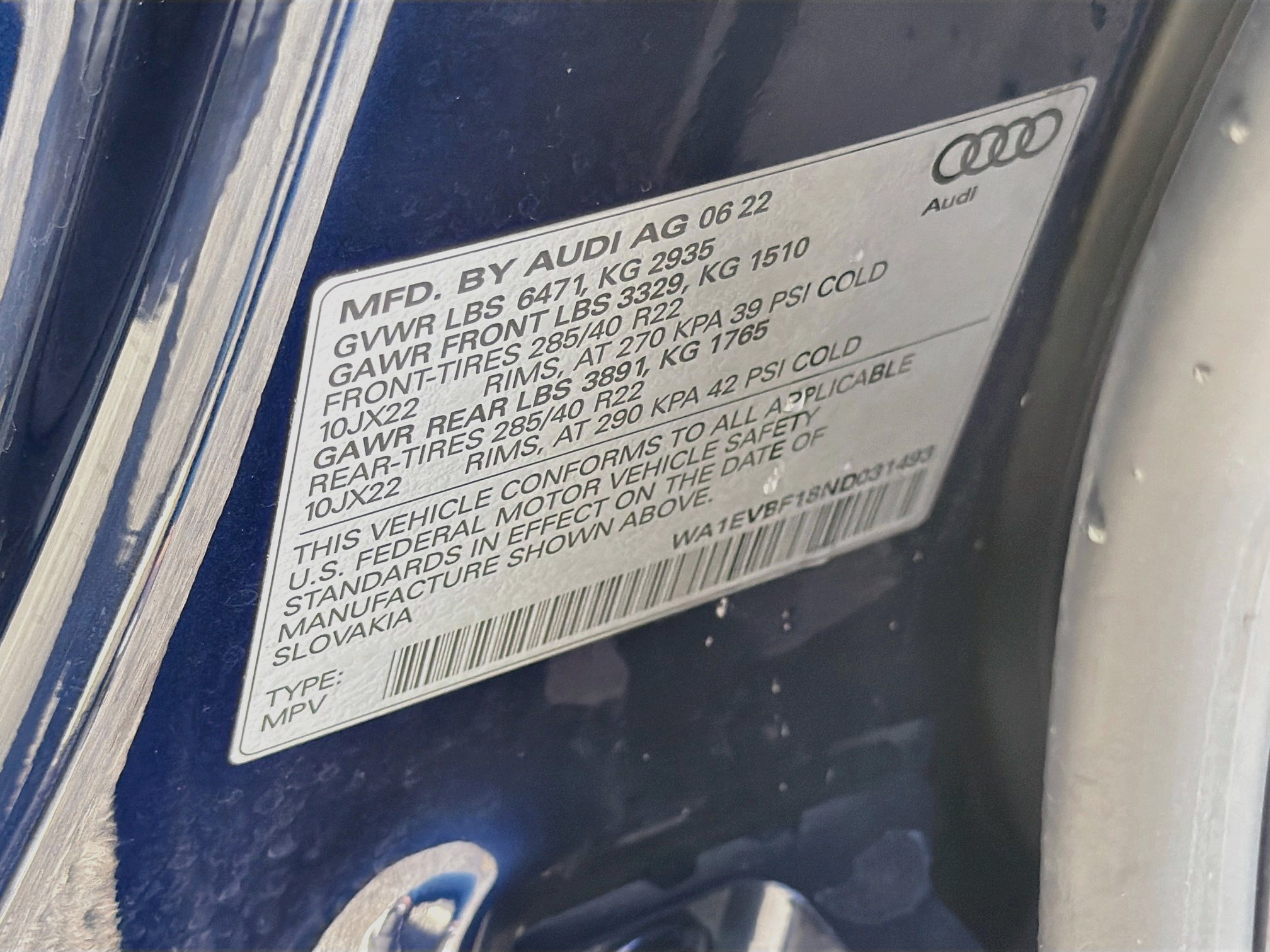 Used 2022 Blue Audi Premium Plus image 43