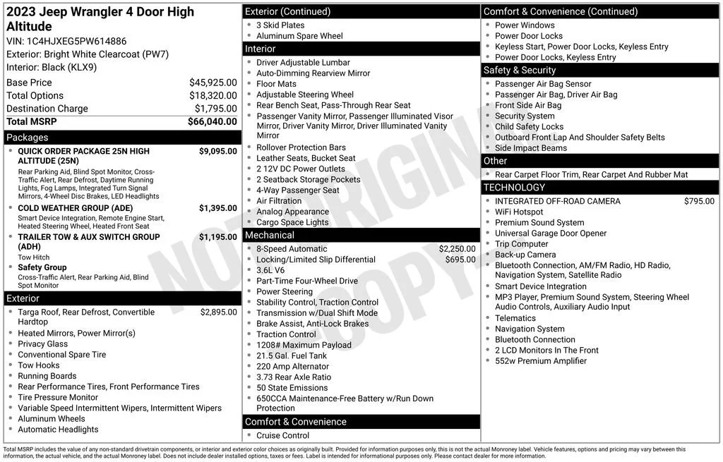 Used 2023 White Jeep 4-Door High Altitude 4x4 image 7