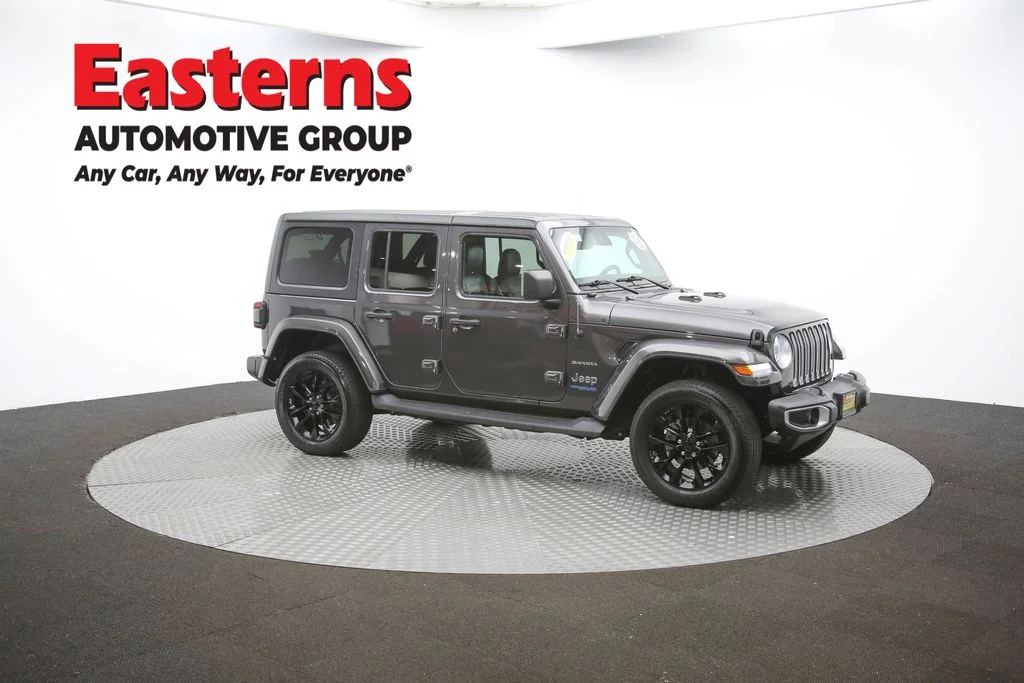 Used 2021 Gray Jeep Unlimited Sahara 4xe image 48