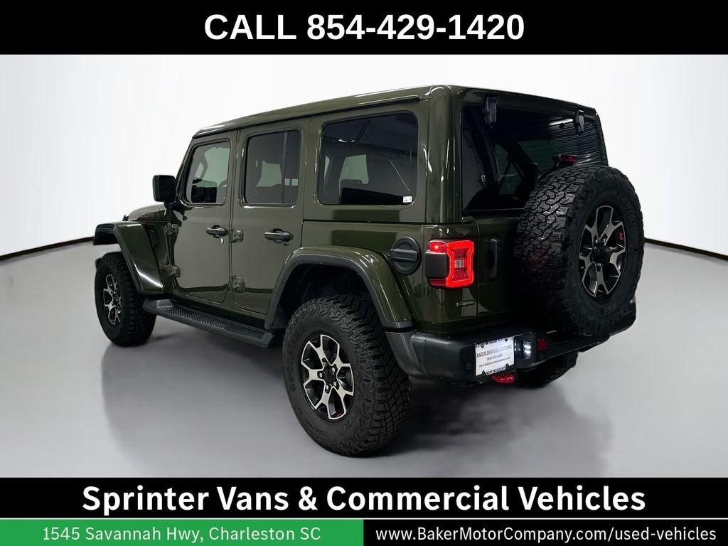 Used 2021 Green Clearcoat Jeep Unlimited Rubicon image 3