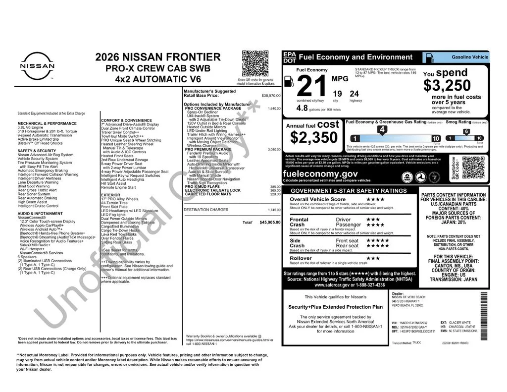 New 2026 Glacier White Nissan Crew Cab PRO-X® image 33