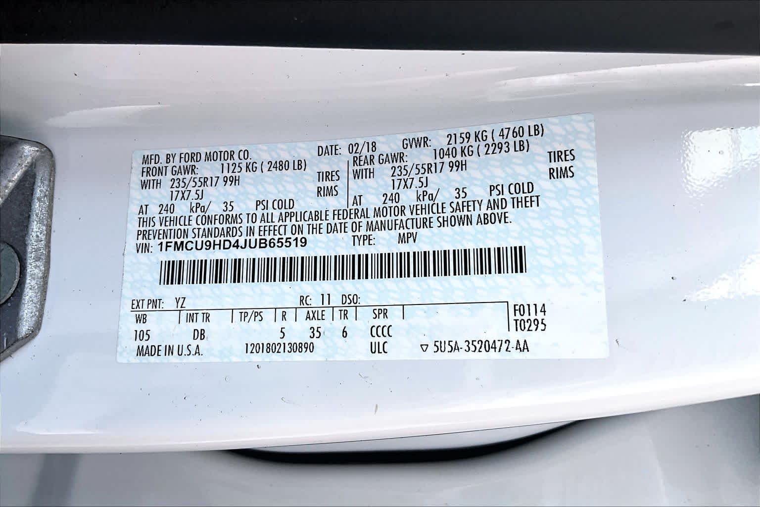 Used 2018 Oxford White Ford SEL image 37