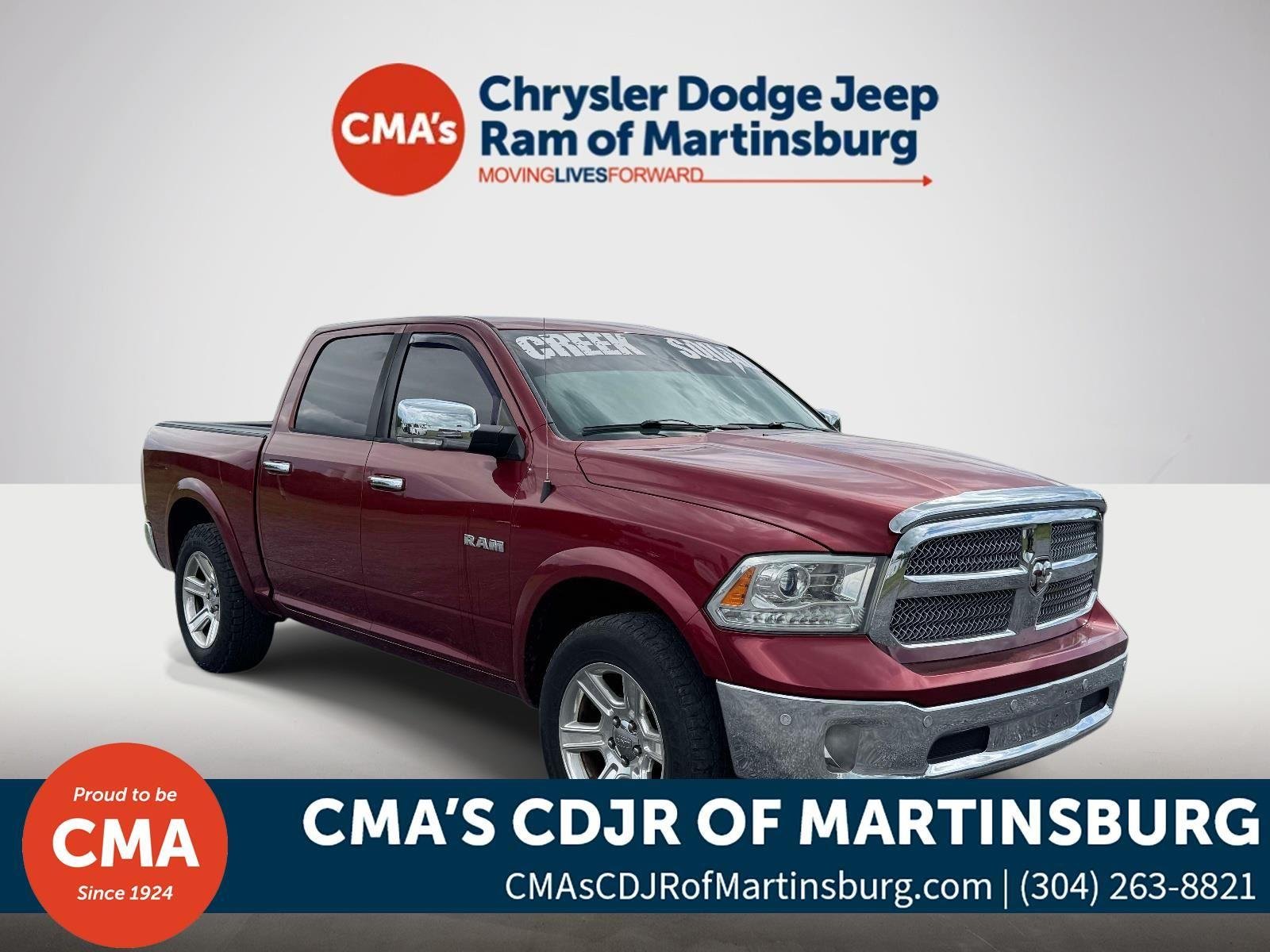 Used 2015 Deep Cherry Red Crystal Pearlcoat Ram Laramie Limited image 1