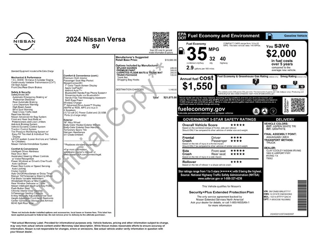 2024 Nissan Versa Sedan SV