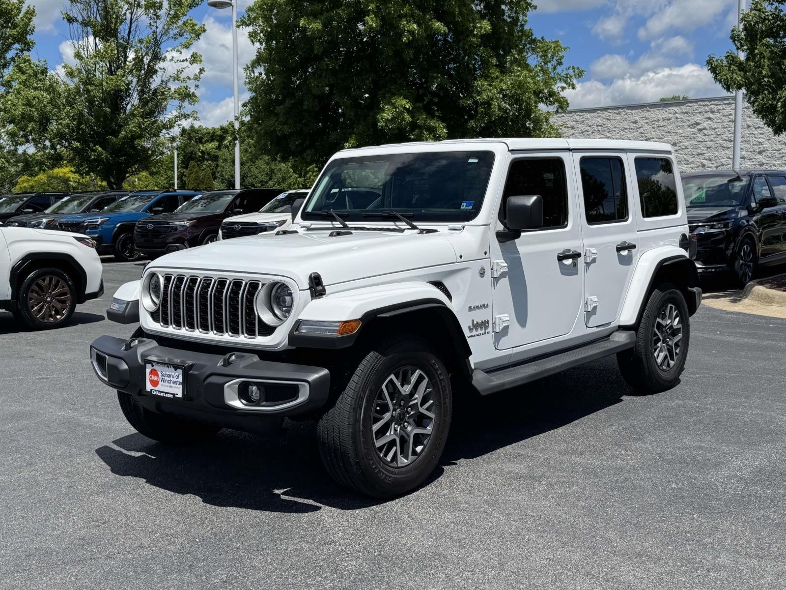 Used 2024 Bright White Clearcoat Jeep Sahara image 5