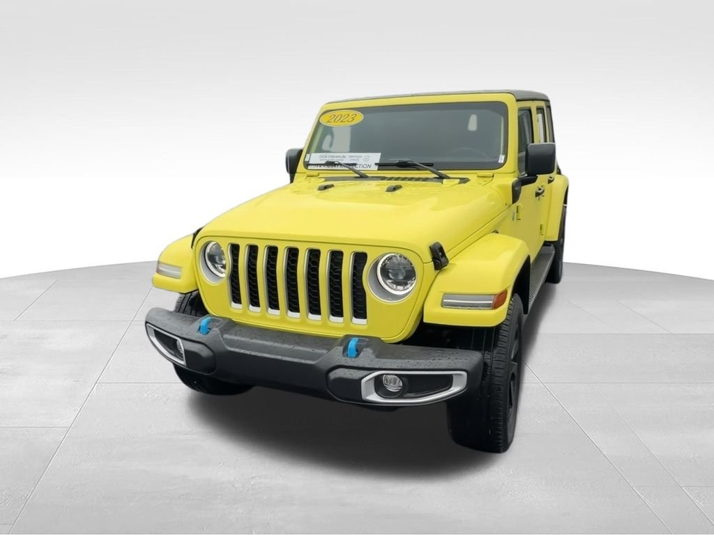 Used 2023 Yellow Jeep Sahara 4xe image 4