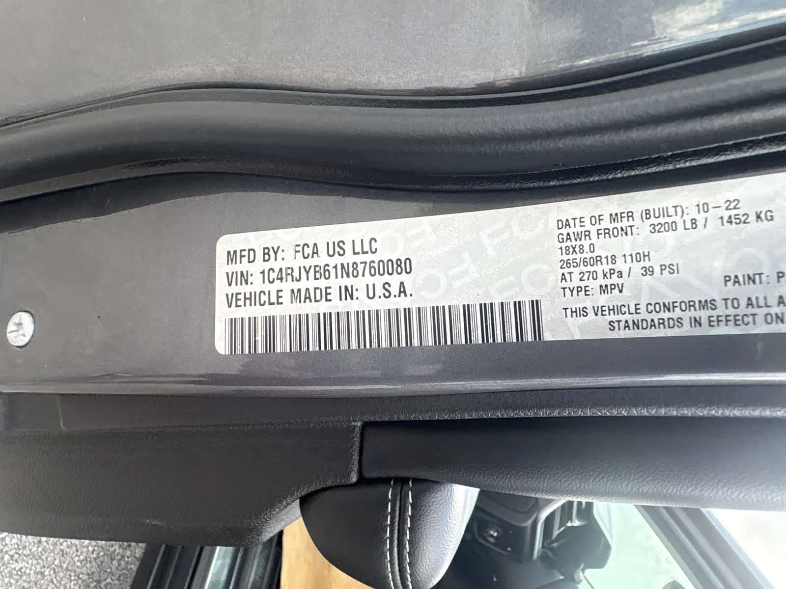 Used 2022 Baltic Gray Metallic Clearcoat Jeep  image 31