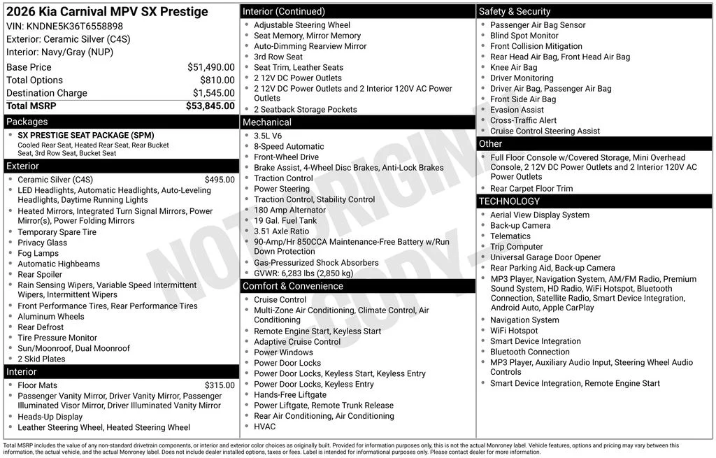 2026 Kia Carnival SX Prestige - Photo 13