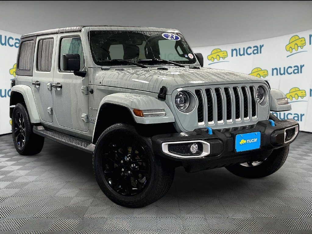 Used 2023 Gray Jeep Sahara 4xe image 1