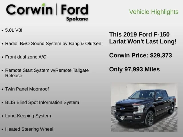 Used 2019 Magma Red Metallic Ford Lariat image 18
