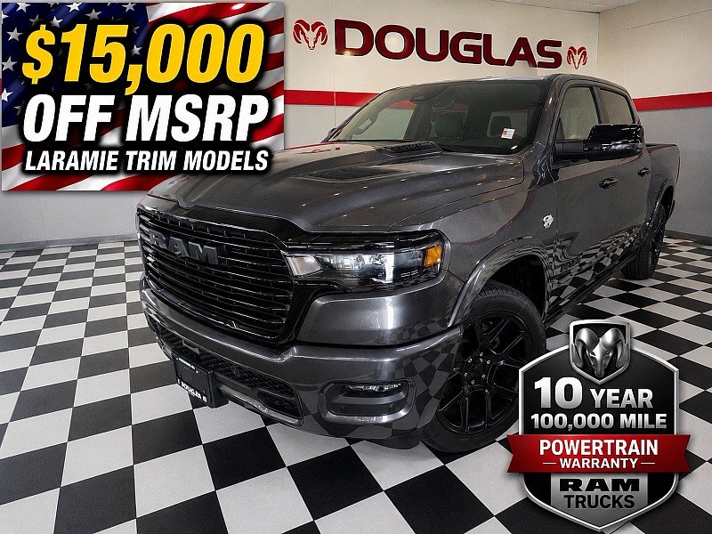 New 2026 Granite Crystal Metallic Clear-Coat Exterior Paint RAM Laramie Crew Cab 5