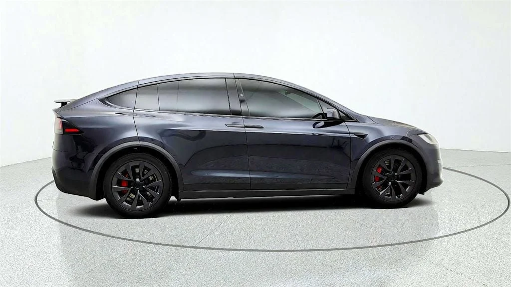 Used 2024 Stealth Grey Tesla Plaid AWD w/ White & Black Vegan Leather Interior image 4