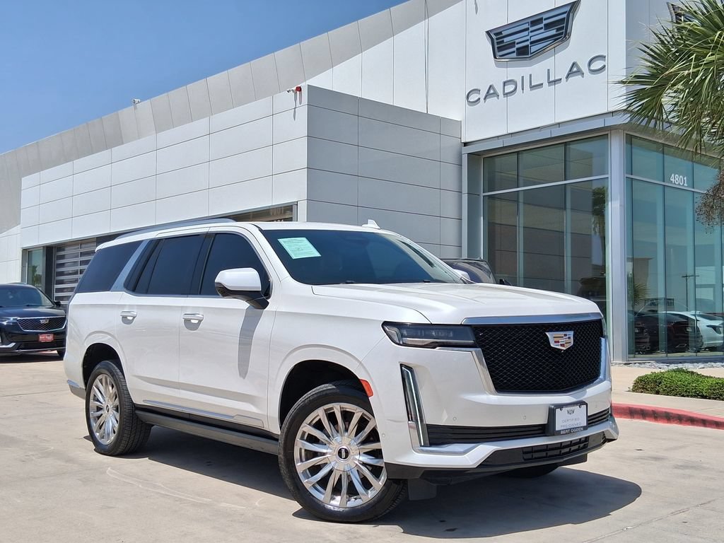 Used 2022 CRYSTAL WHITE TRICOAT Cadillac Premium Luxury image 1
