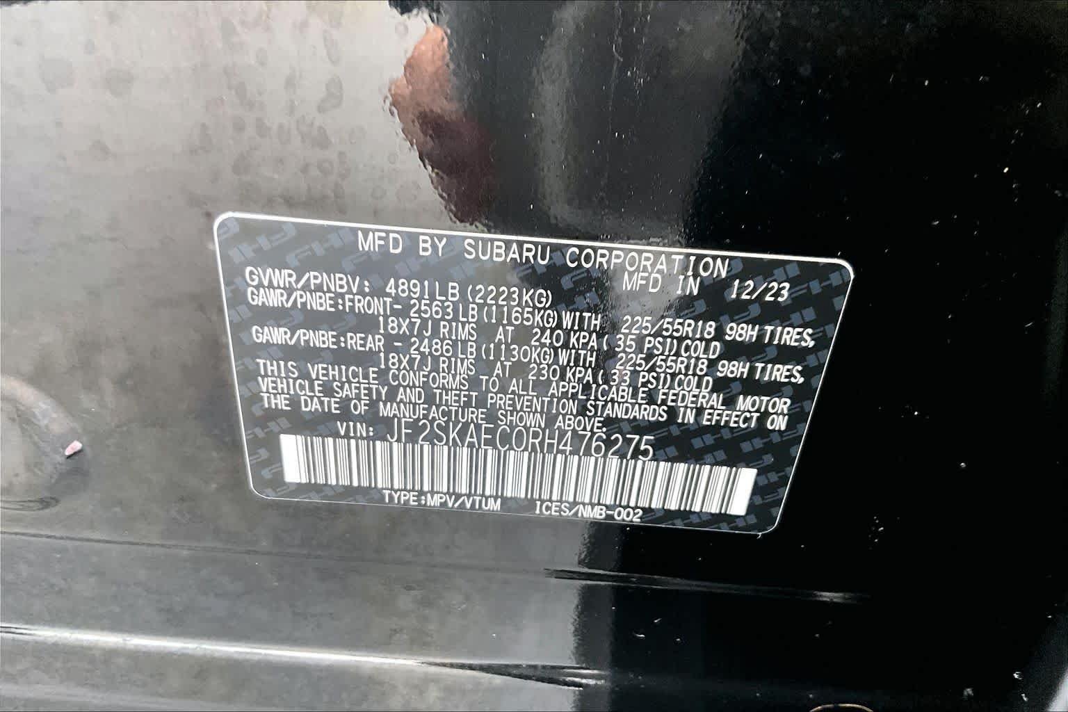 Used 2024 Crystal Black Silica Subaru Sport image 36