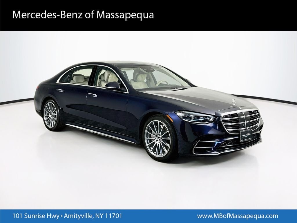 Certified Used 2023 Blue Mercedes-Benz S 500 image 1