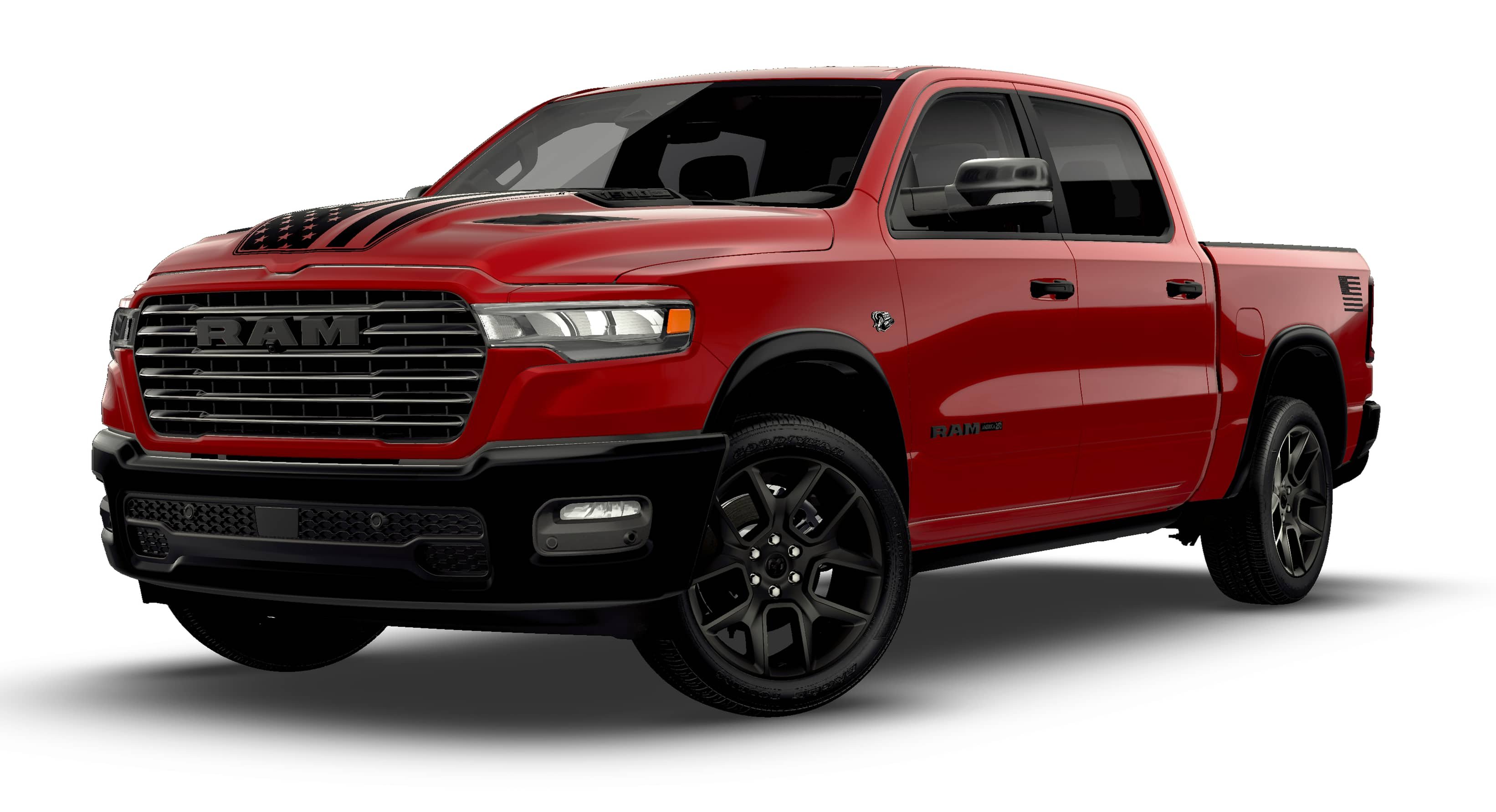 New 2026 Molten Red Pearl-Coat Exterior Paint RAM Laramie America 250 image 13