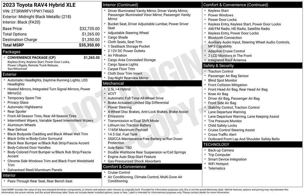 Used 2023 Black Toyota XLE image 16