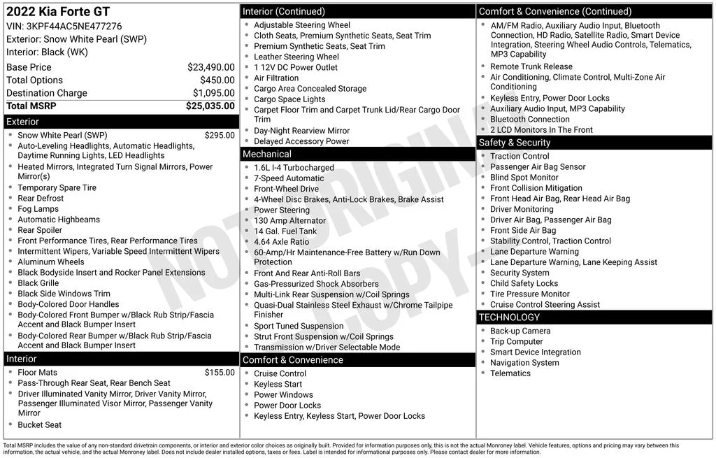 Used 2022 White Kia GT image 2