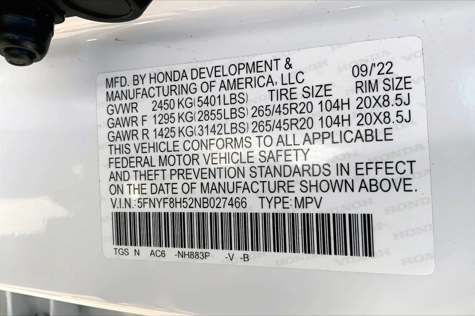 Used 2022 Platinum White Pearl Honda EX-L image 34