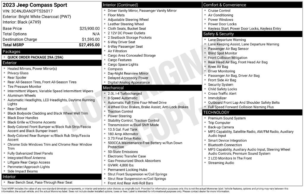 Used 2023 White Jeep Sport image 18