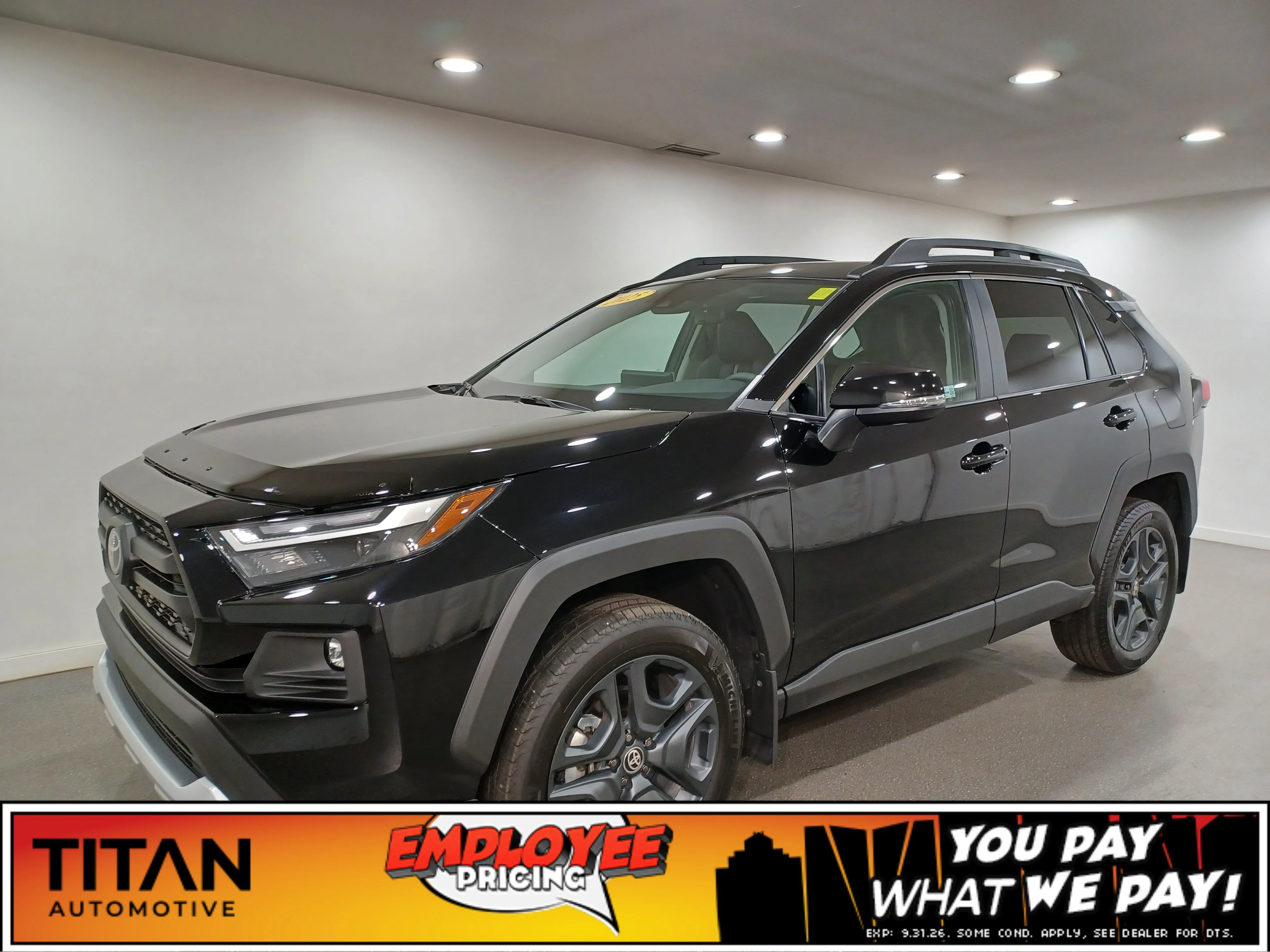 Certified Used 2025 Midnight Black Metallic Toyota Trail AWD*Adaptive Cruise | Htd Leather | Sunroof | Htd Wheel | Lane Keep Assist | Blind Spot Detect image 1