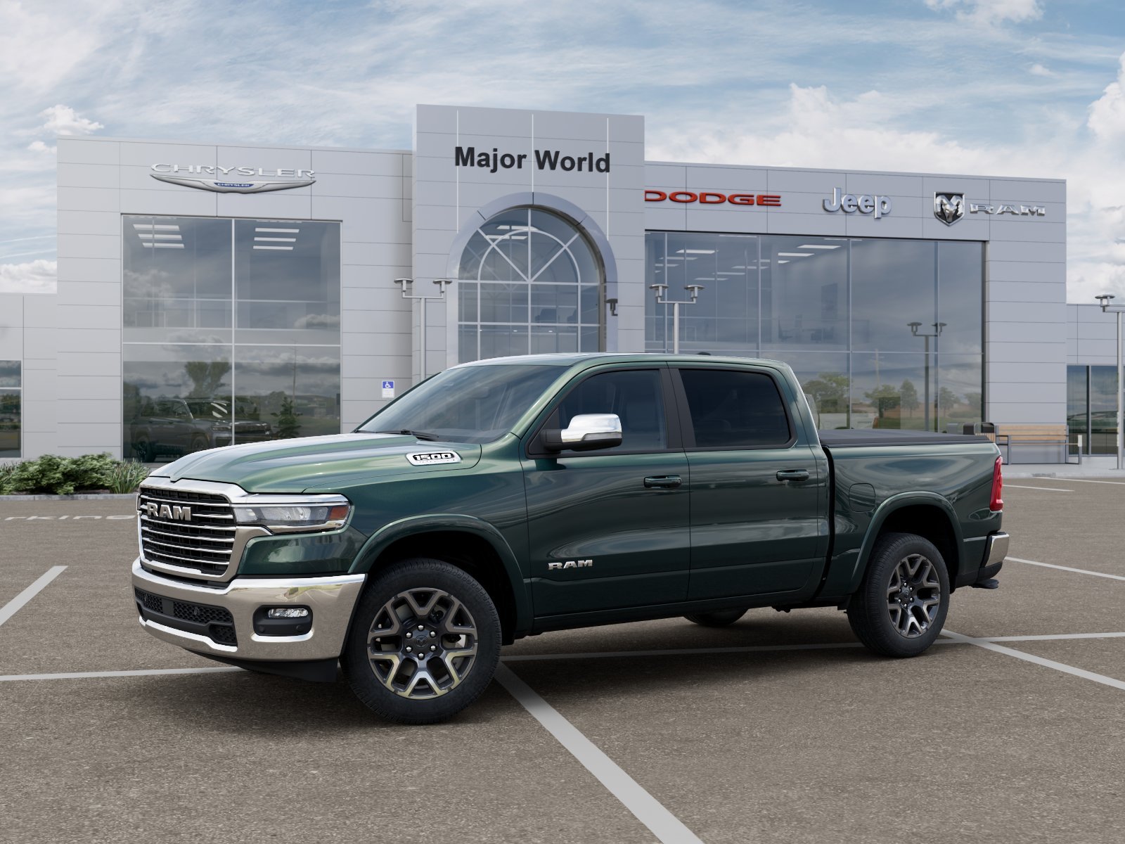 New 2026 Serrano-Green Metallic Exterior Paint RAM LARAMIE image 2