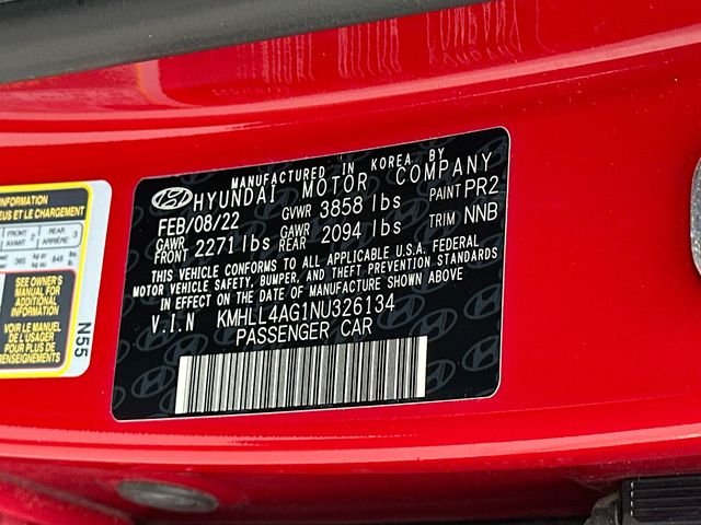 Certified Used 2022 Scarlet Red Pearl Hyundai SE image 31