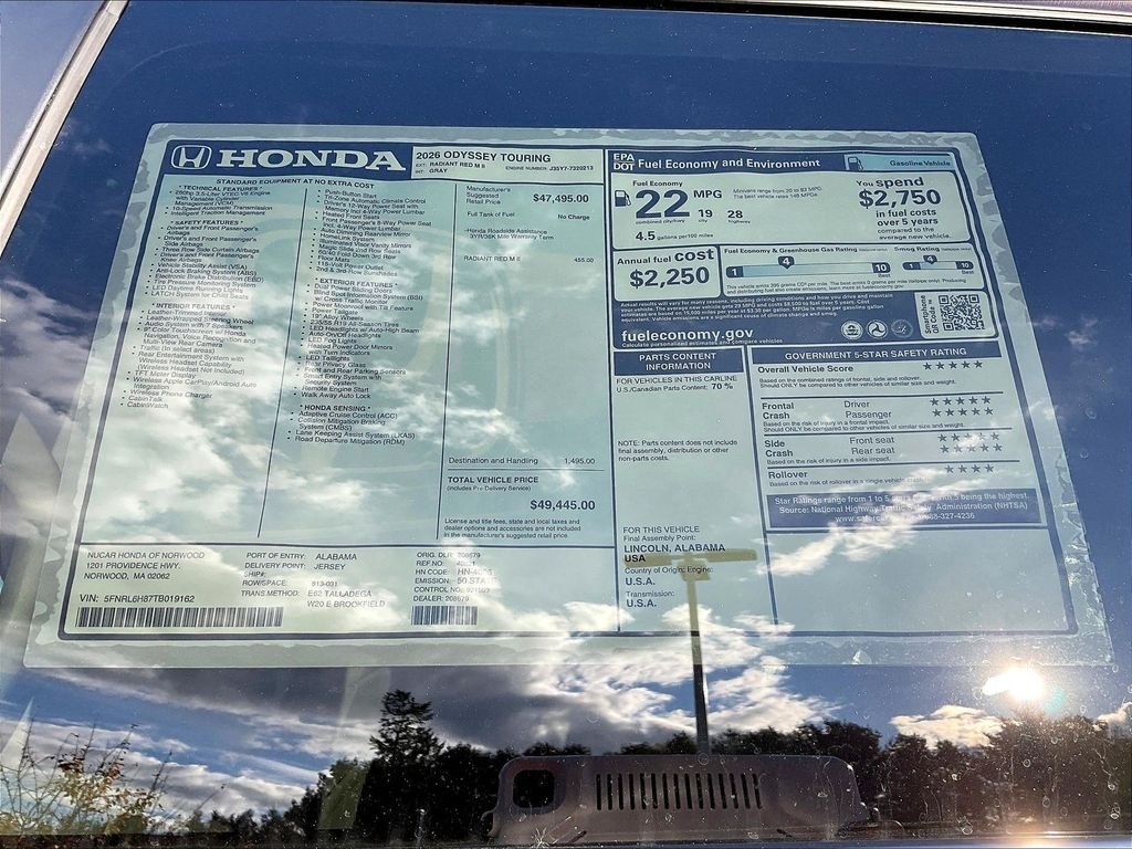 New 2026 Radiant Red Metallic II Honda Touring image 18