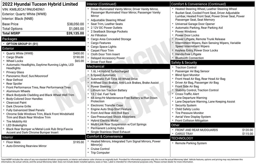 Used 2022 White Hyundai Limited image 17