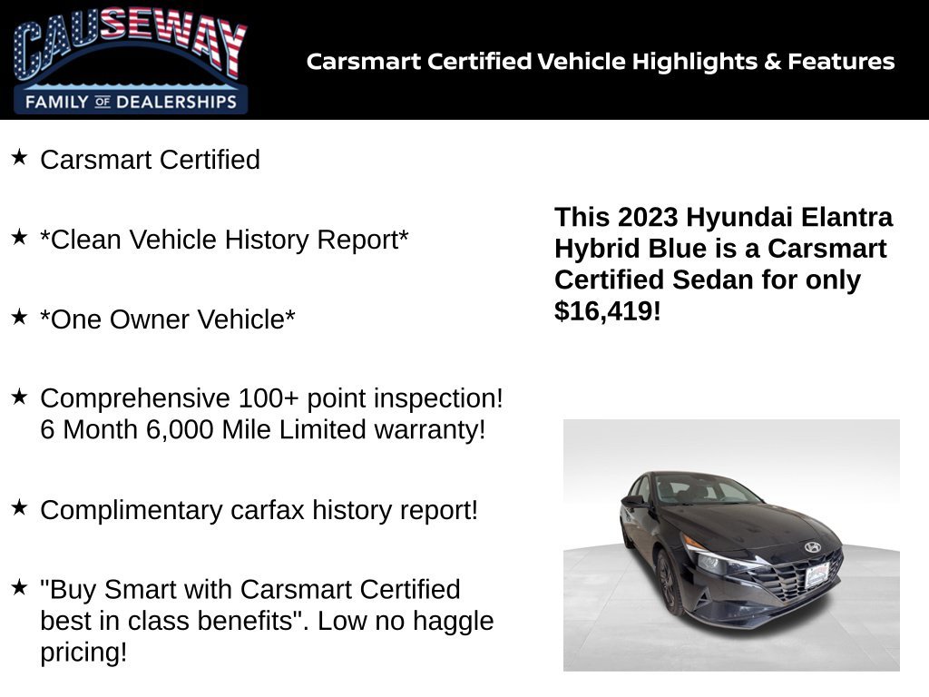 Certified 2023 Hyundai Elantra Blue with VIN KMHLM4AJ9PU073673 for sale in Stafford Township, NJ
