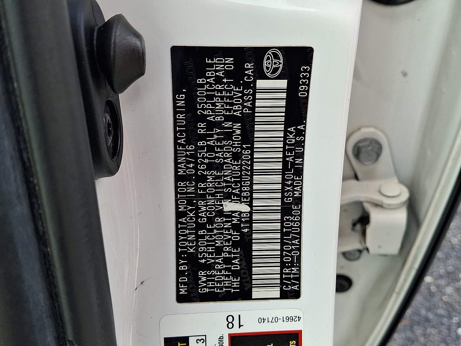 Used 2016 Blizzard Pearl - 070 Toyota Touring image 26