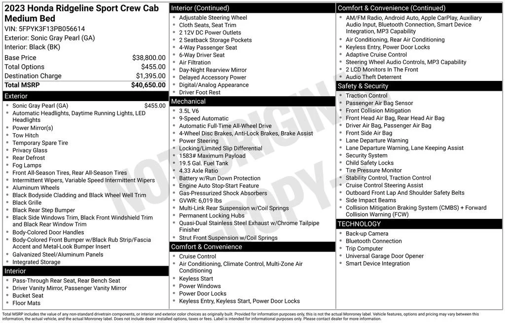 Certified Used 2023 Sonic Gray Pearl Honda Sport image 42
