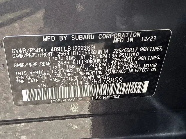 Used 2024 Gray Subaru Premium image 28