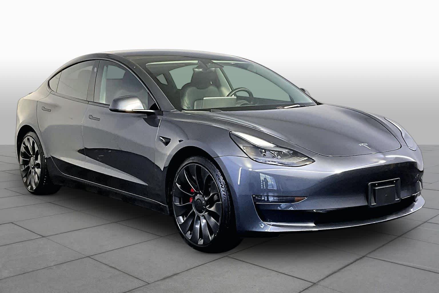 Used 2023 Midnight Silver Metallic Tesla Performance image 2