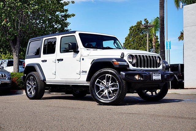 New 2025 Bright White Clear-Coat Exterior Paint Jeep Sport S 4xe image 2