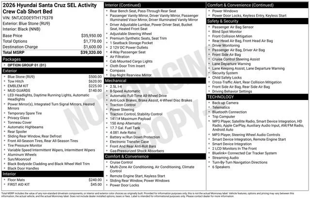 New 2026 Blue Stone Hyundai SEL Activity image 31