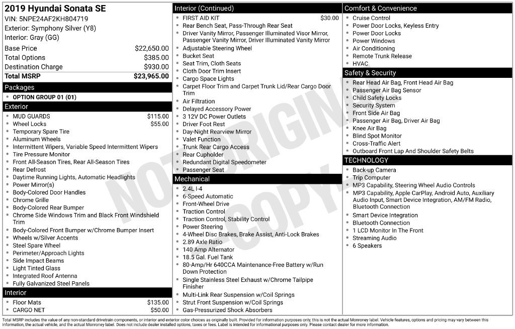 Used 2019 Silver Hyundai SE image 6