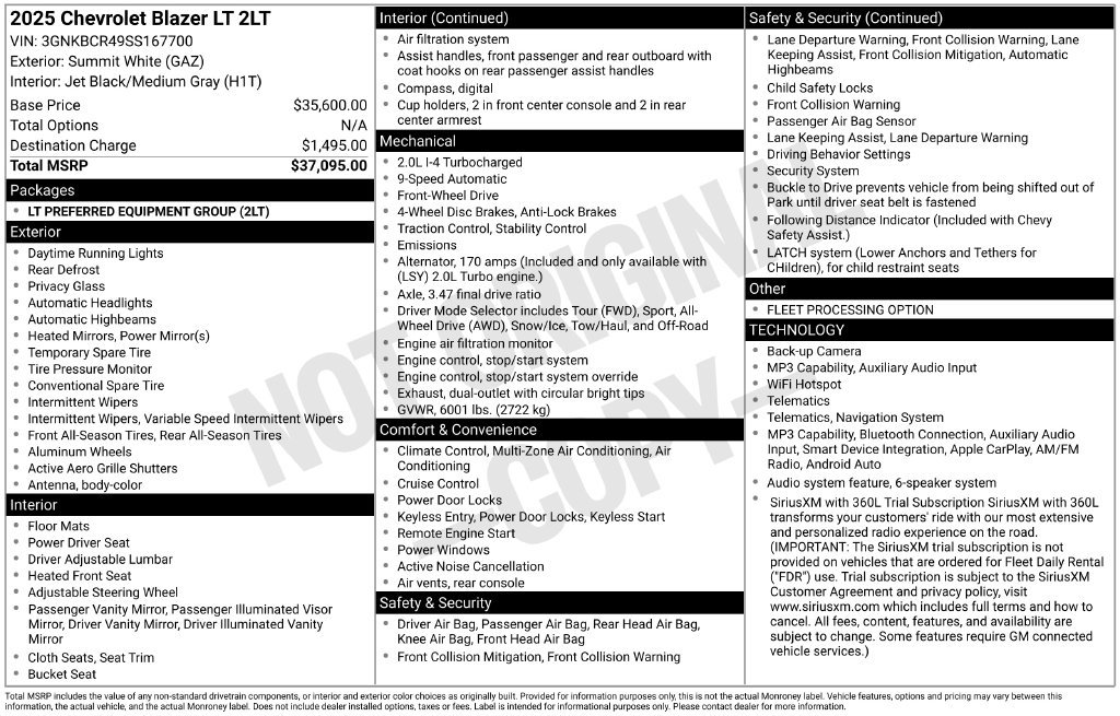 Used 2025 White Chevrolet LT image 6