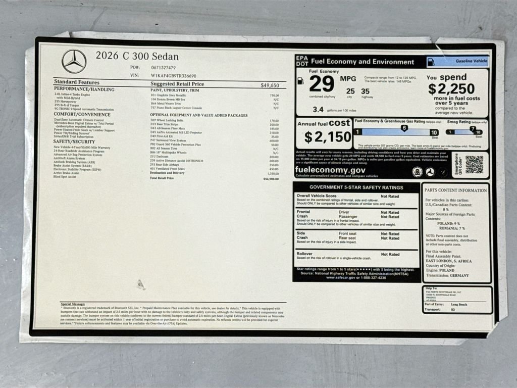 New 2026 Graphite Grey Metallic Mercedes-Benz C 300 image 9