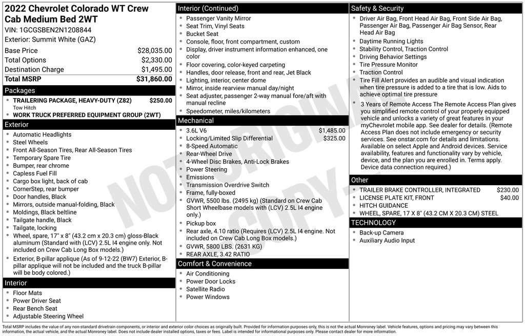 Used 2022 White Chevrolet Work Truck image 8