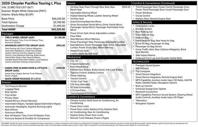 Used 2020 White Chrysler Touring L Plus image 5