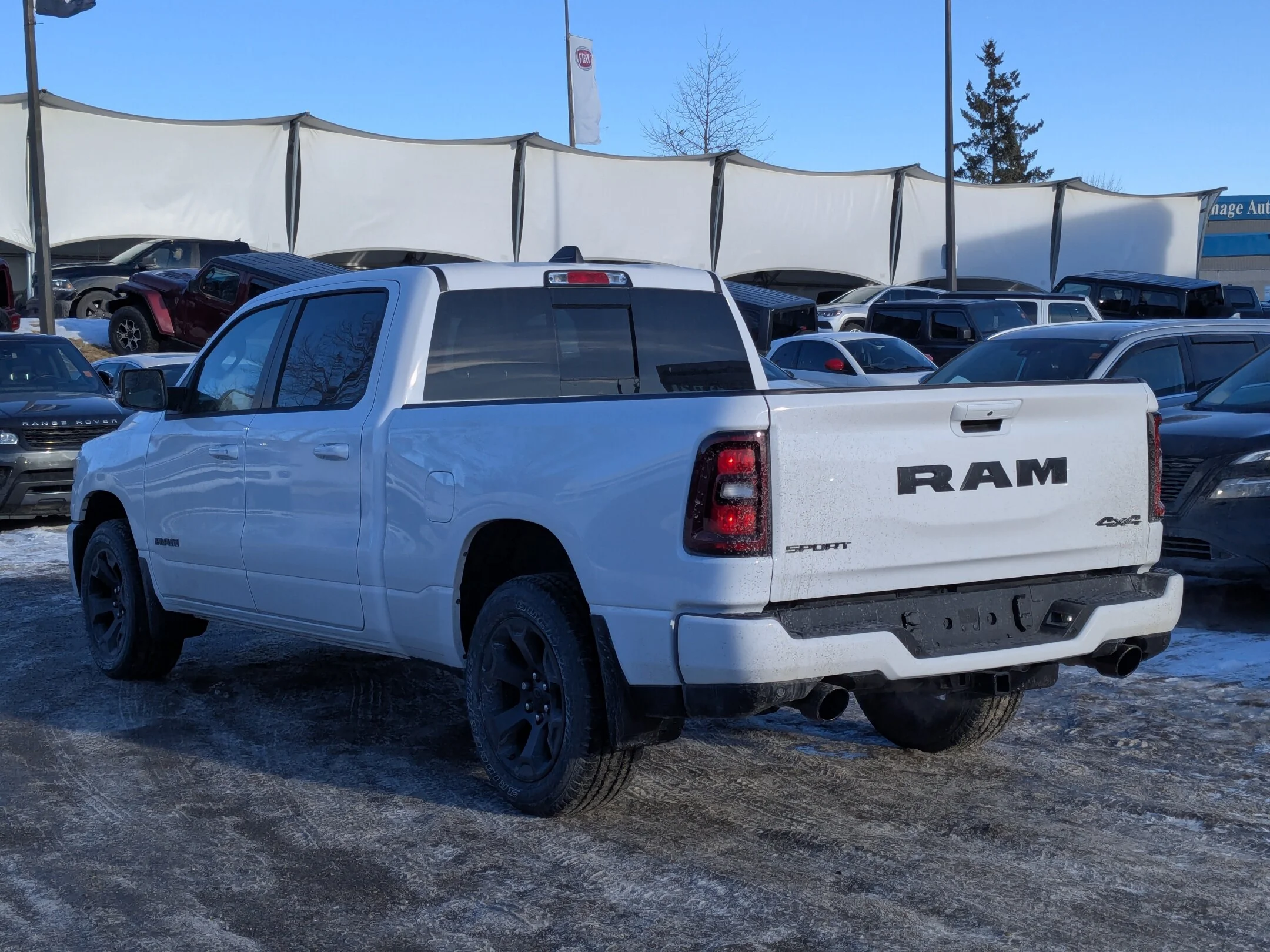 New 2026 White RAM Sport - - Pano Sunroof - Sport Perf Hood - Anti-Spin Rear Axle - Trailer Brake Control & More! image 6