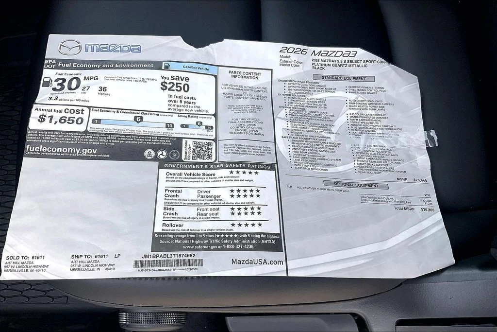 New 2026 Platinum Quartz Metallic Mazda 2.5 S Select Sport image 14